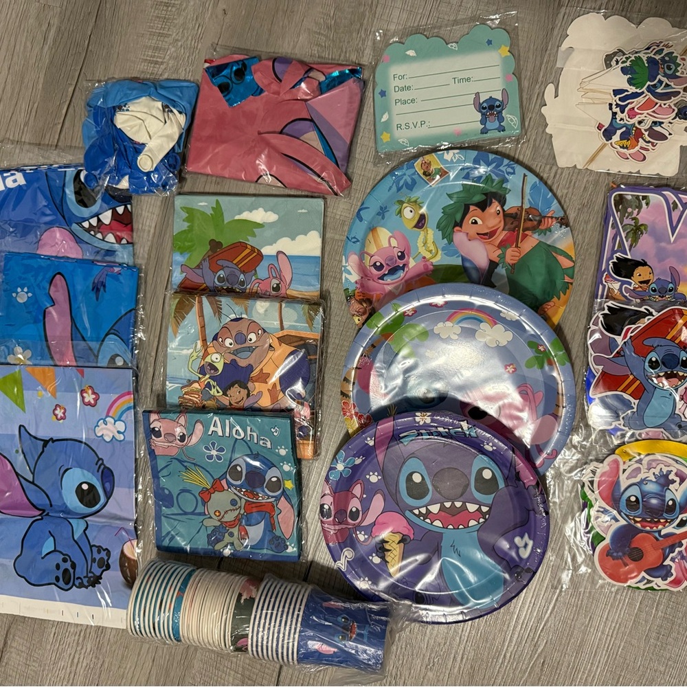 Stitch Themed Birthday Party Supplies Set